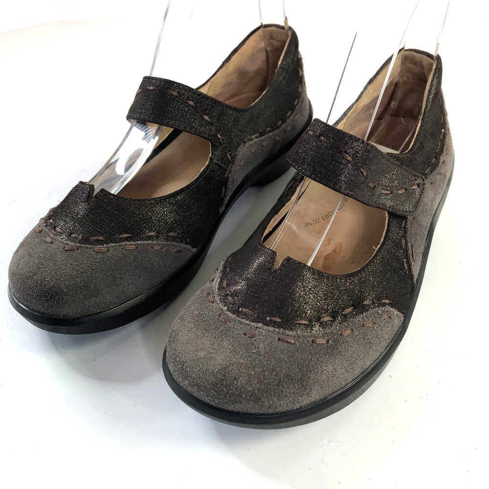 Ziera Womens EUR 37M US 6.5 Gummibear Strap Walking Mary Jane Leather Brown MINT